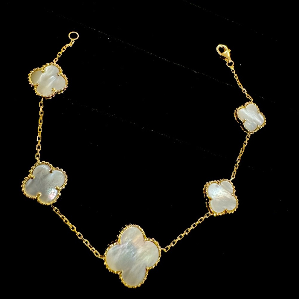 14k Gold Clover Bracelet